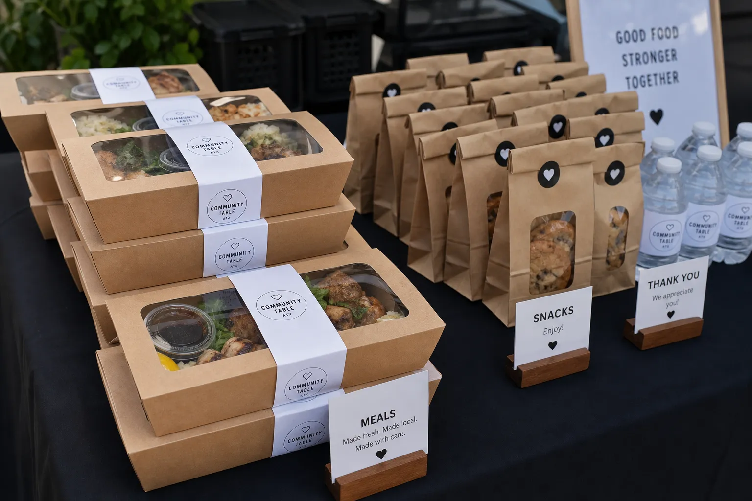 Organized meal delivery setup for an event in Northglenn