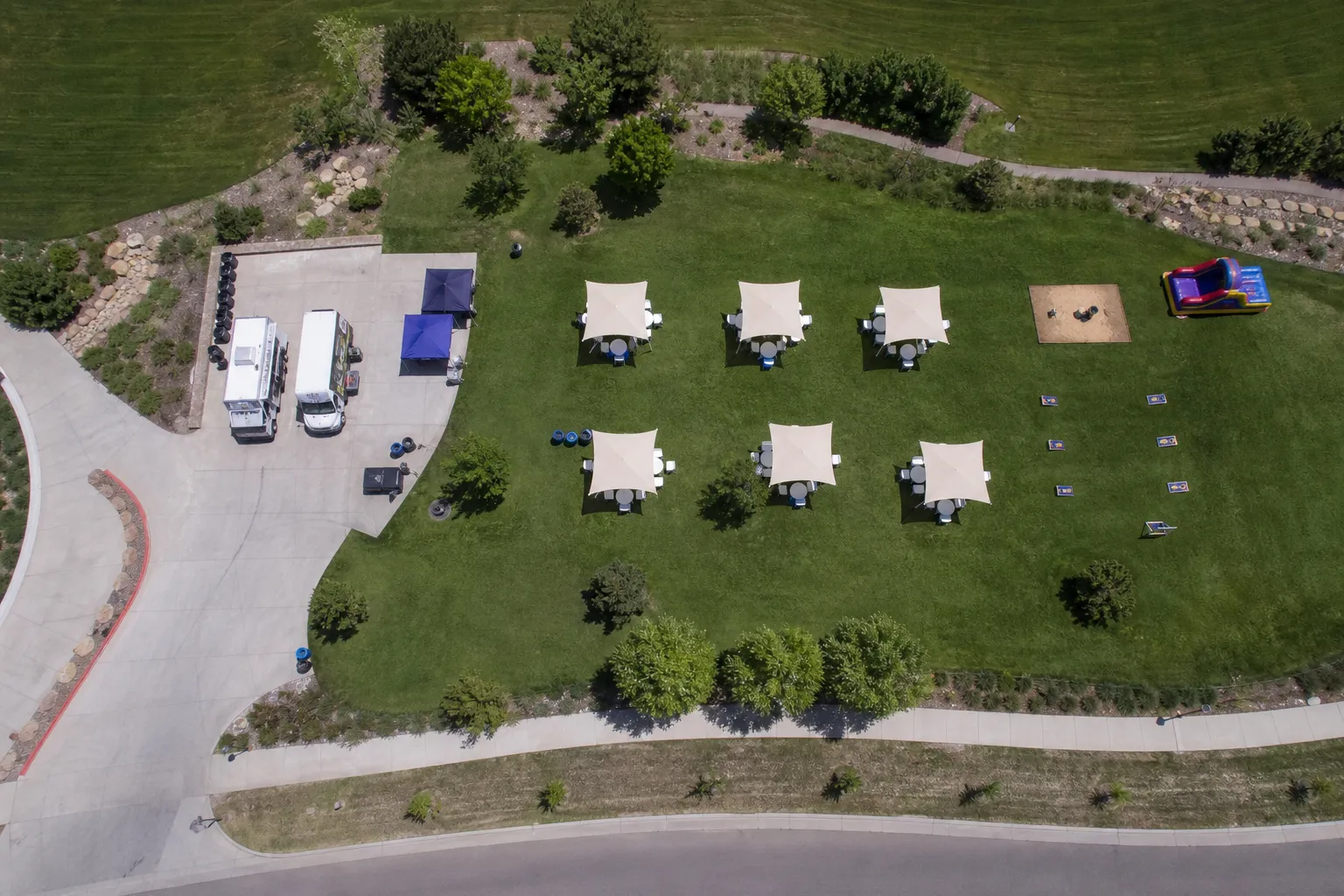 Site logistics for meal delivery at a company field day in Parker