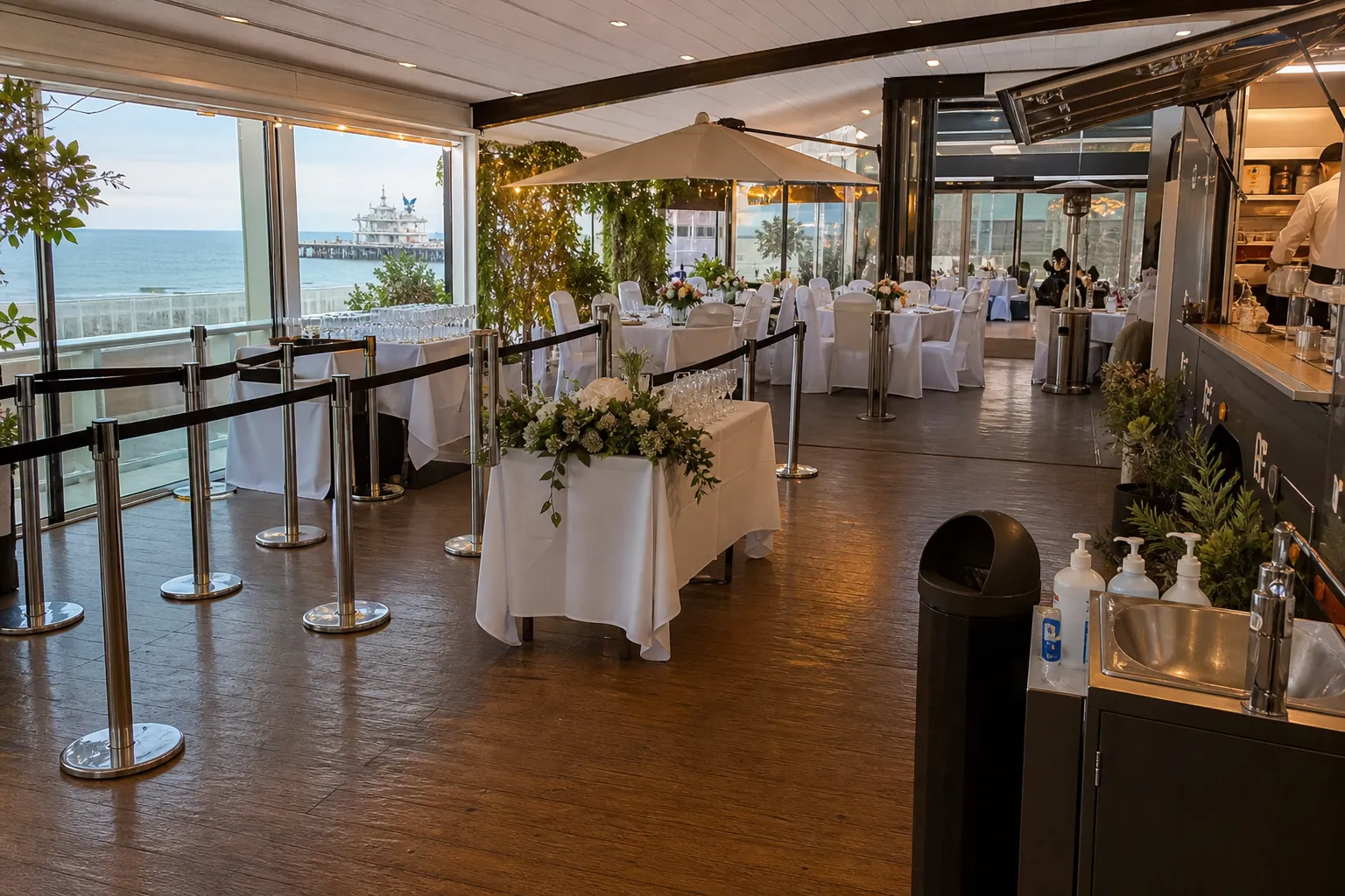 Organized wedding service flow and catering setup in Brighton