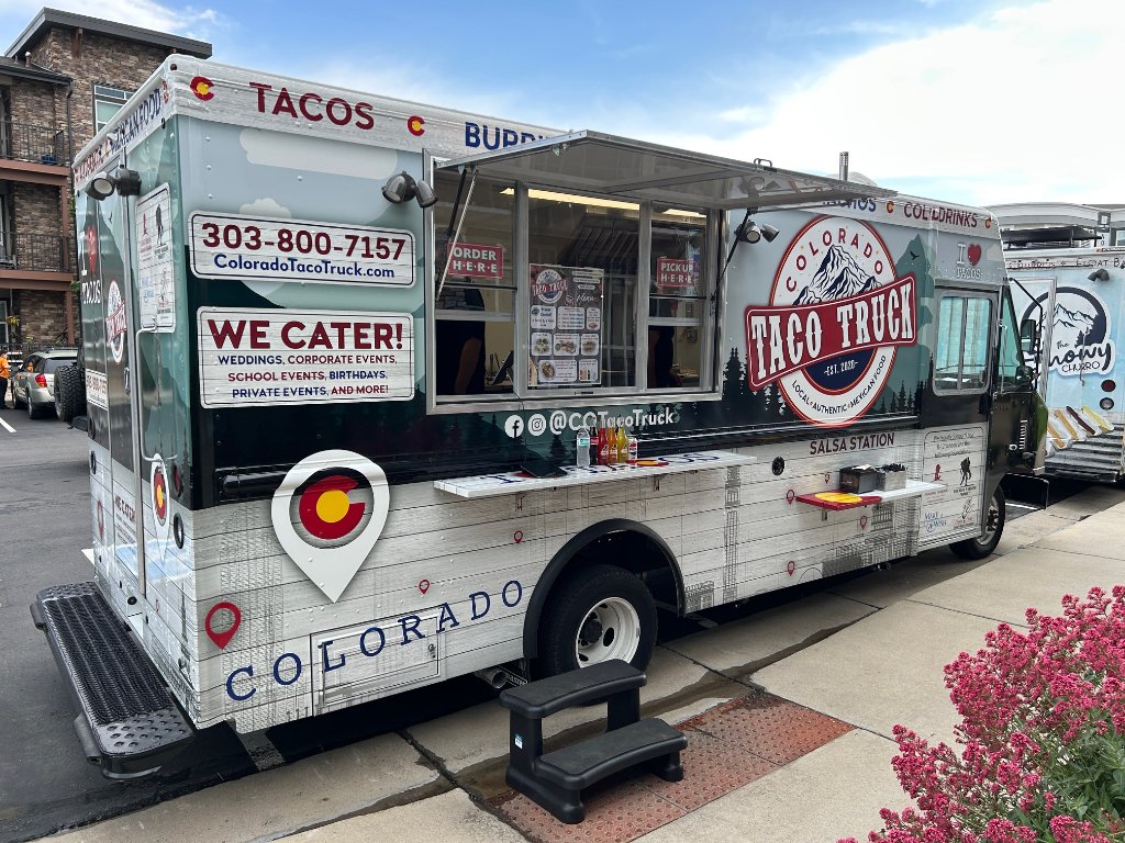 Colorado Taco Truck serving guests at a downtown catering event.