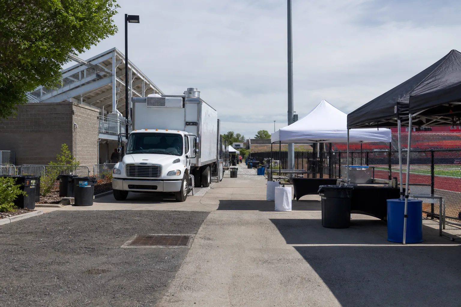 Tournament catering setup with parking, shade, and access planning in Dacono