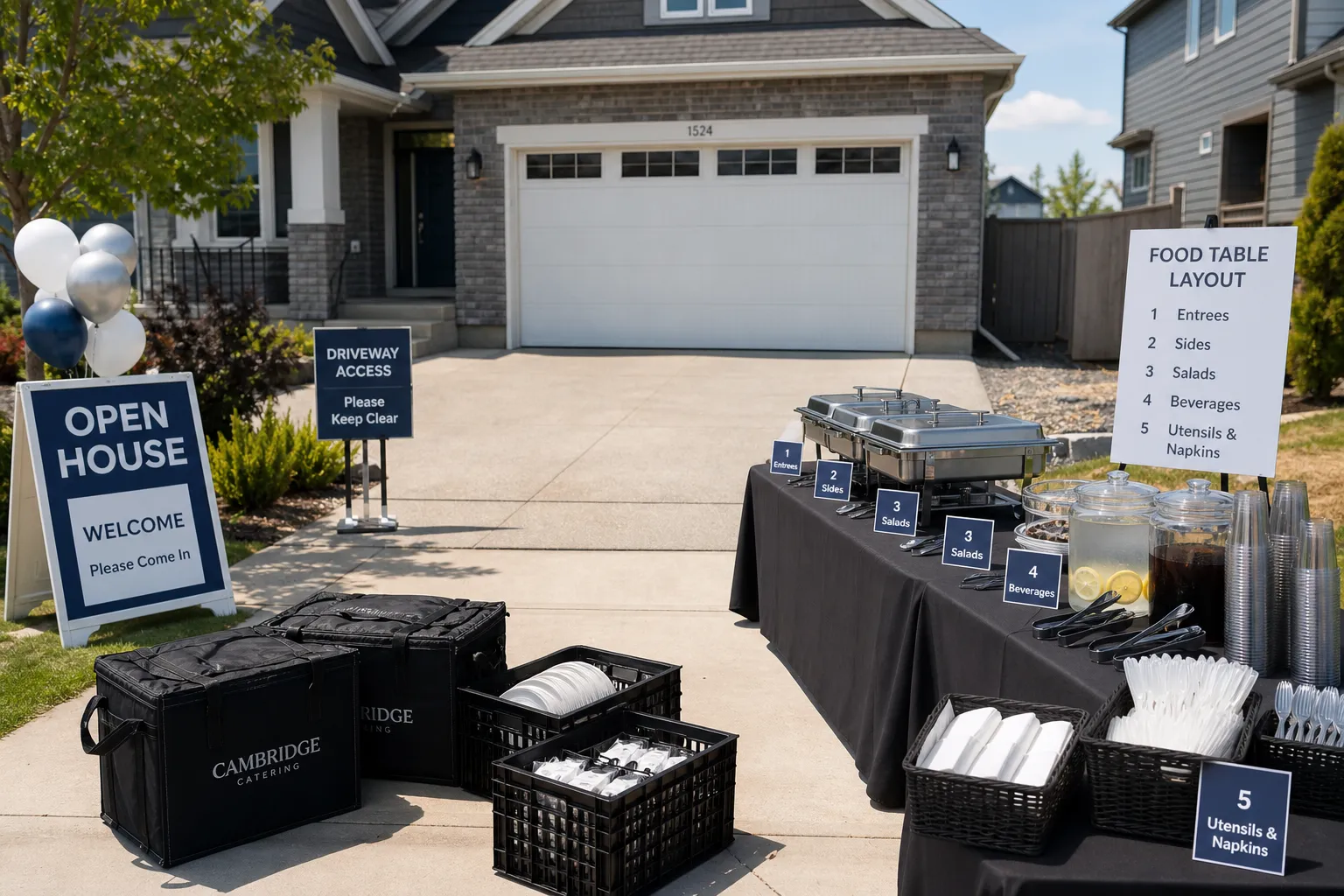 Organized delivery service setup for a graduation open house at a home in Aurora