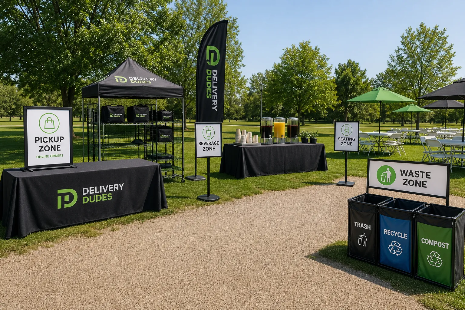 Organized company picnic layout for delivery service in Centennial