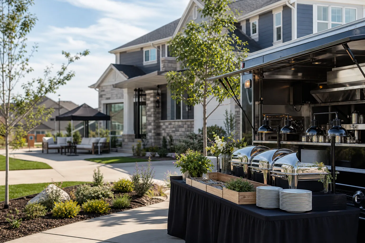 How to Plan Caterer Service for a Homebuilder Grand Opening in Broomfield With Model-Home Access Limits, Rolling Tours, and a Professional Guest Experience