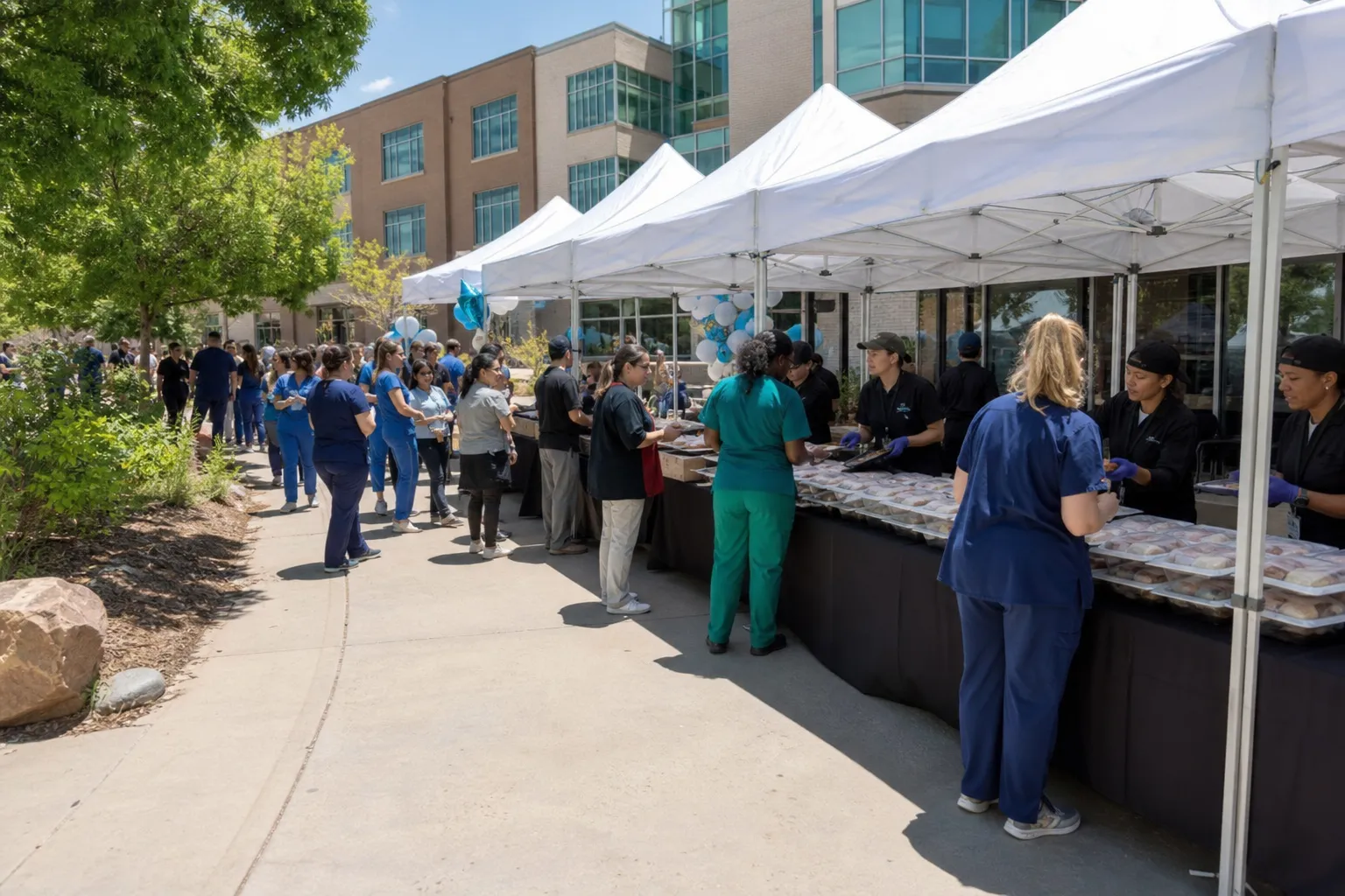 Efficient service line planned for a hospital appreciation event in Wheat Ridge