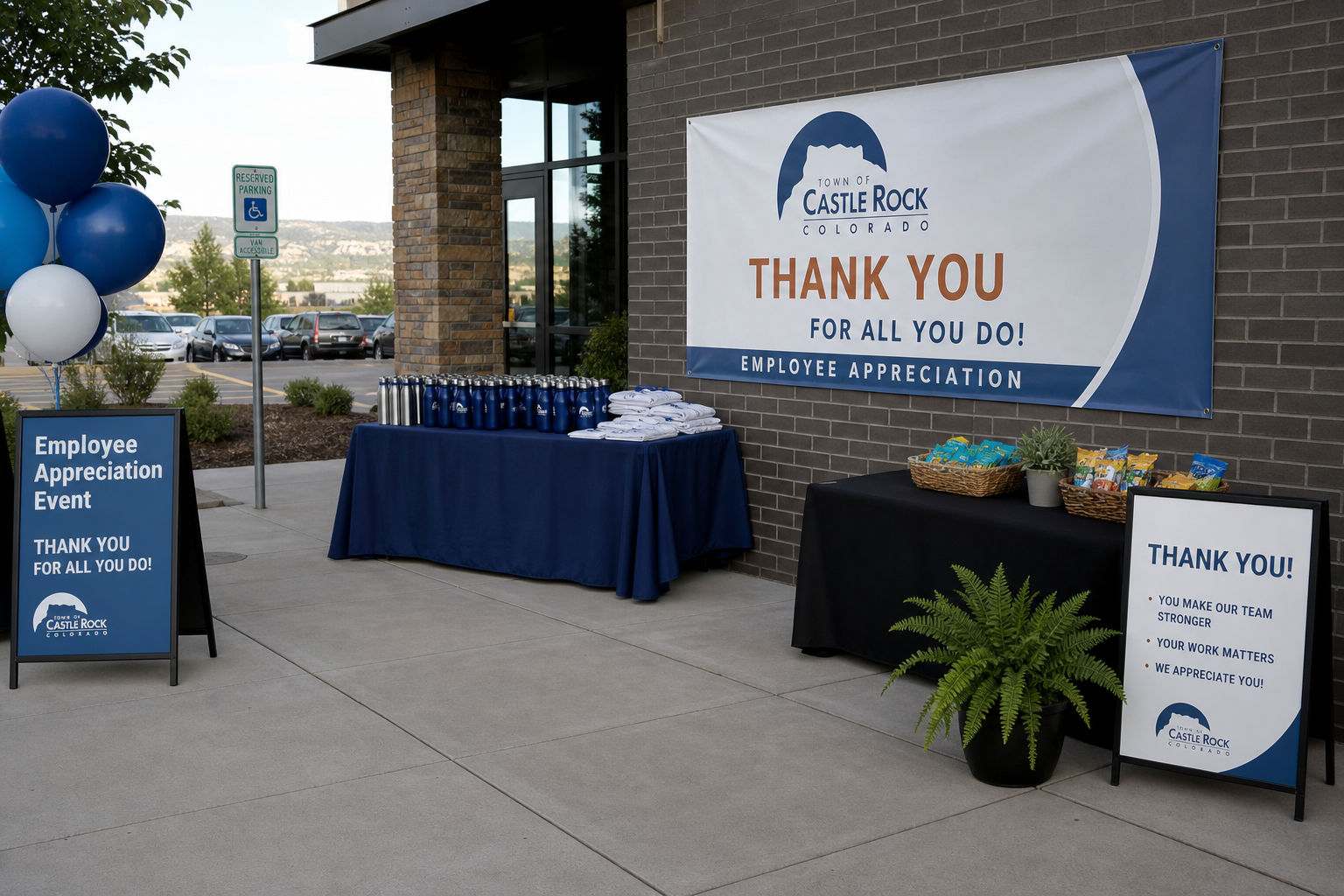 Staging and access setup for an office party planner event in Castle Rock