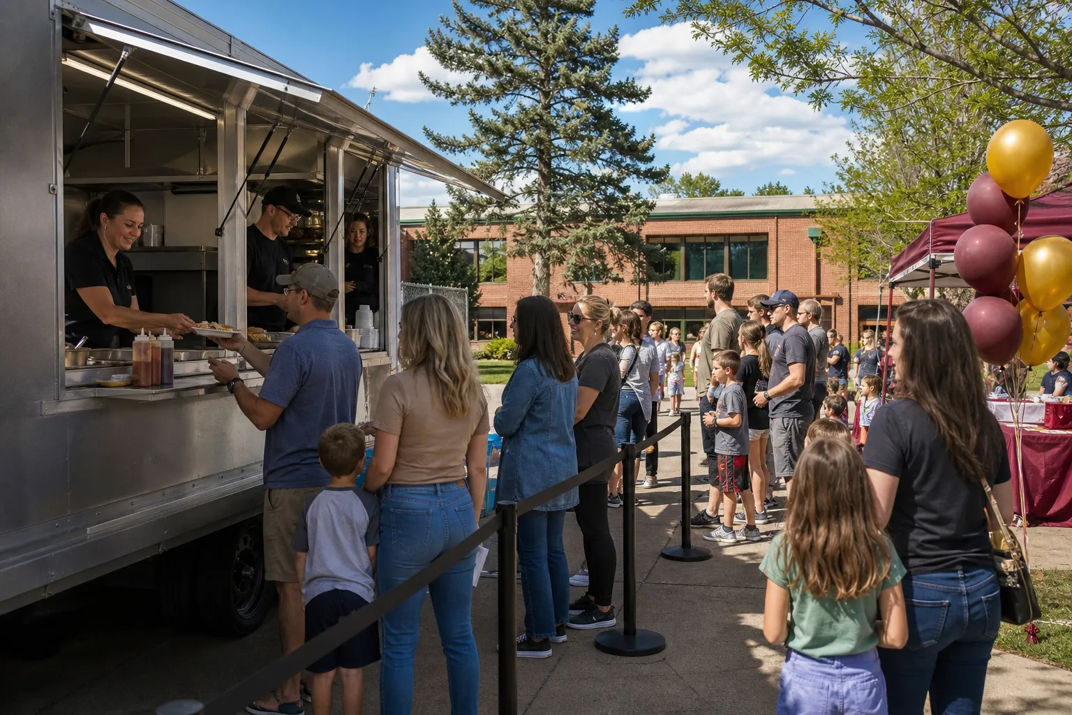 Clear service line design for mobile caterer service at a Wheat Ridge school fundraiser