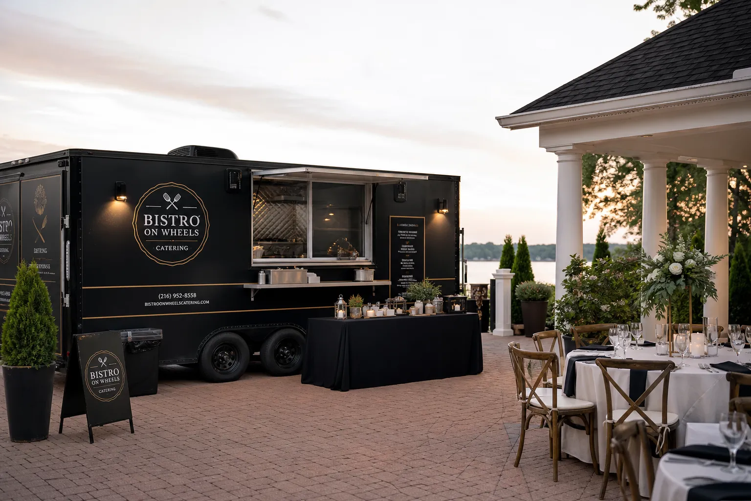Mobile wedding service setup at a Lakewood venue