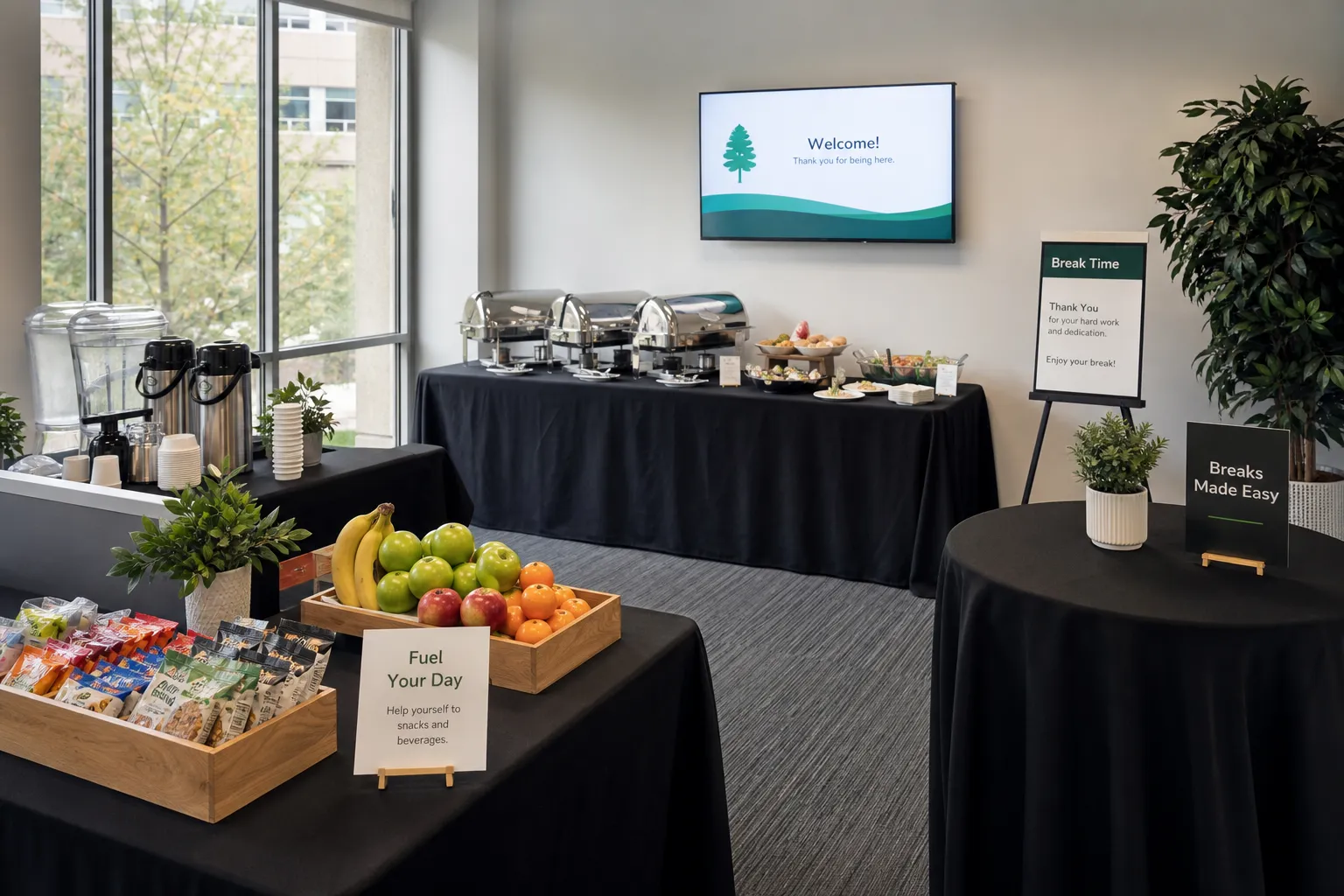 Caterer setup for a company training day in Lone Tree